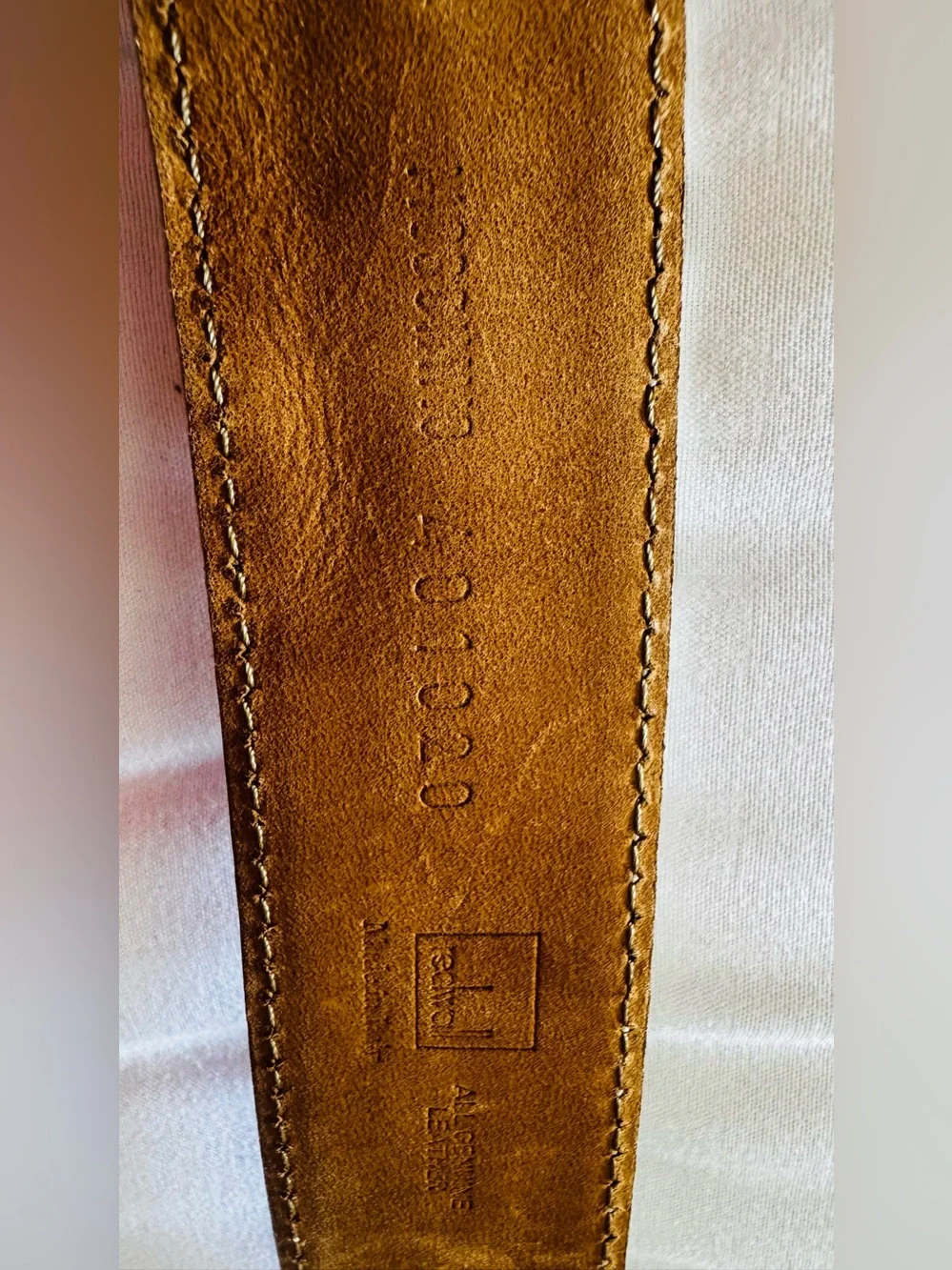 Authentic Moschino Beige Leather Belt with Large Gold Logo Letters